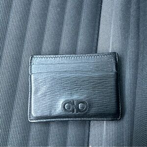 Salvatore Ferragamo Black Leather Card Holder